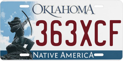 OK license plate 363XCF