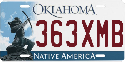 OK license plate 363XMB