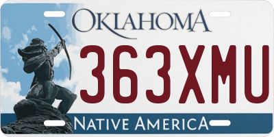 OK license plate 363XMU