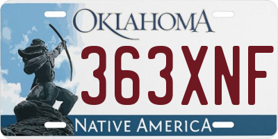 OK license plate 363XNF