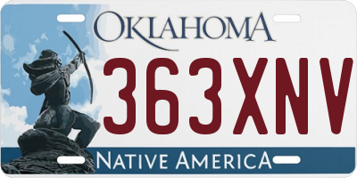 OK license plate 363XNV