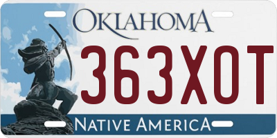 OK license plate 363XOT