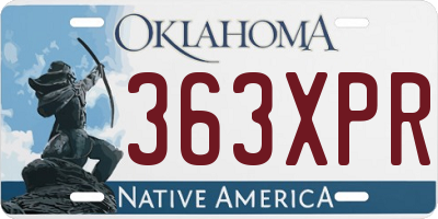 OK license plate 363XPR