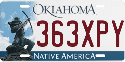 OK license plate 363XPY