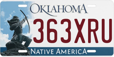 OK license plate 363XRU