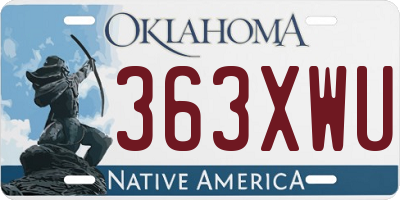OK license plate 363XWU