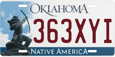 OK license plate 363XYI