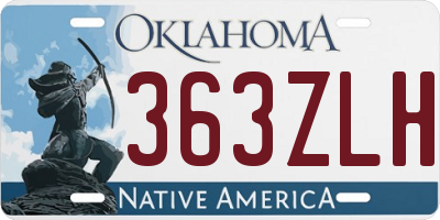 OK license plate 363ZLH