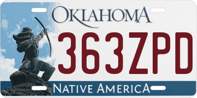 OK license plate 363ZPD