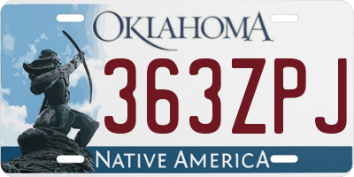 OK license plate 363ZPJ