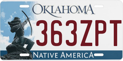OK license plate 363ZPT