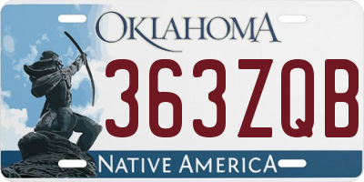 OK license plate 363ZQB