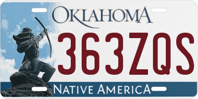 OK license plate 363ZQS