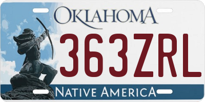 OK license plate 363ZRL