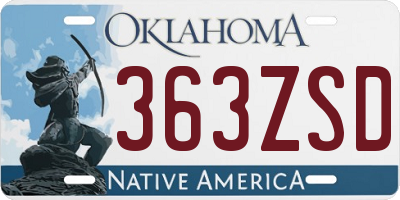 OK license plate 363ZSD