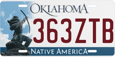 OK license plate 363ZTB