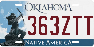 OK license plate 363ZTT