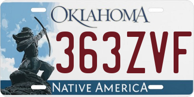 OK license plate 363ZVF