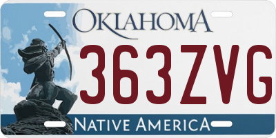 OK license plate 363ZVG