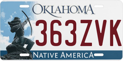 OK license plate 363ZVK
