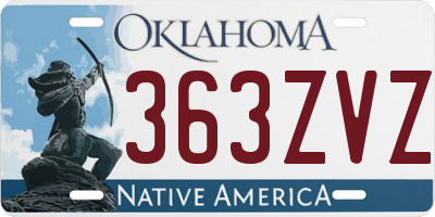 OK license plate 363ZVZ