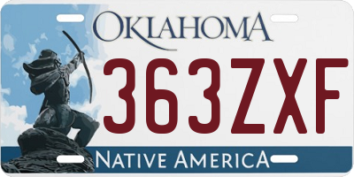 OK license plate 363ZXF