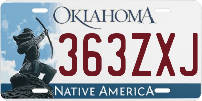 OK license plate 363ZXJ