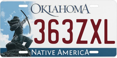 OK license plate 363ZXL
