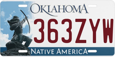 OK license plate 363ZYW