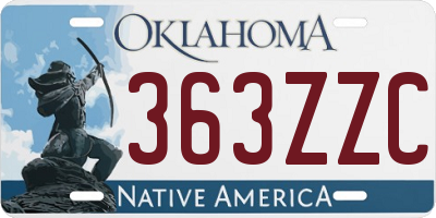 OK license plate 363ZZC