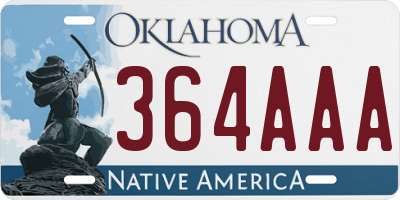 OK license plate 364AAA