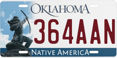 OK license plate 364AAN