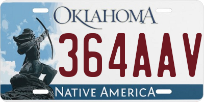 OK license plate 364AAV