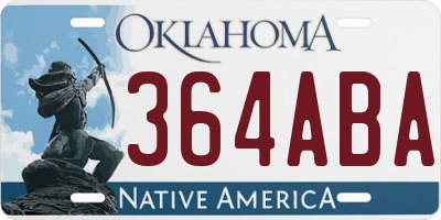 OK license plate 364ABA