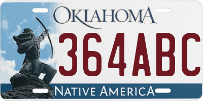 OK license plate 364ABC