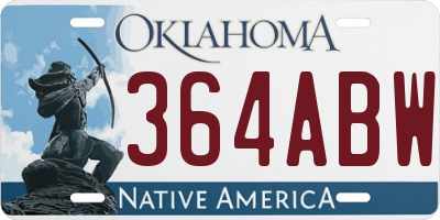 OK license plate 364ABW