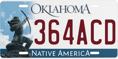 OK license plate 364ACD