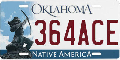 OK license plate 364ACE