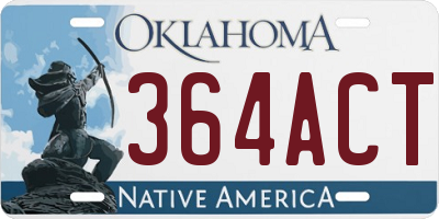 OK license plate 364ACT