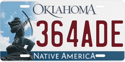 OK license plate 364ADE