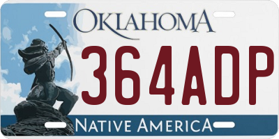 OK license plate 364ADP