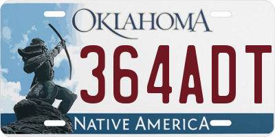 OK license plate 364ADT