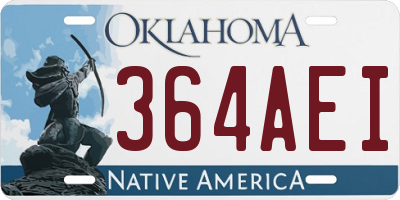 OK license plate 364AEI
