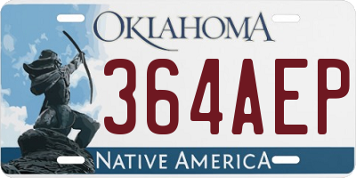 OK license plate 364AEP