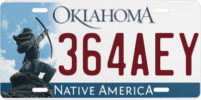 OK license plate 364AEY