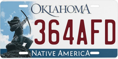 OK license plate 364AFD