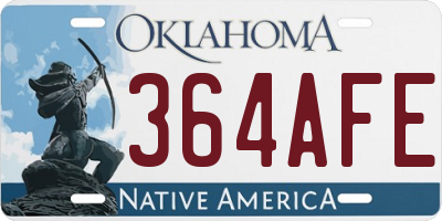 OK license plate 364AFE