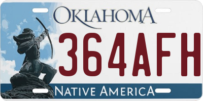 OK license plate 364AFH