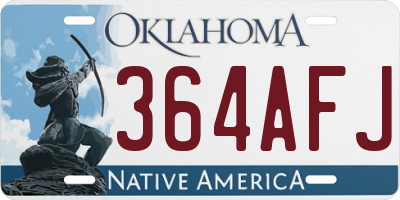 OK license plate 364AFJ
