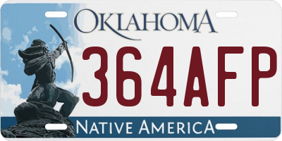 OK license plate 364AFP